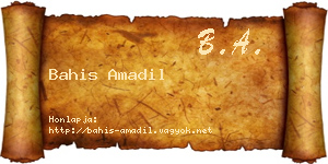 Bahis Amadil névjegykártya